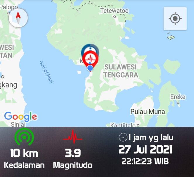 
 Gempa 3.9 Skala Richter Guncang Kolaka