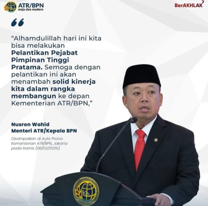 
 Menteri Nusron Melantik Tiga Pejabat Pimpinan Tinggi Pratama lingkup Kementerian ATR/BPN RI