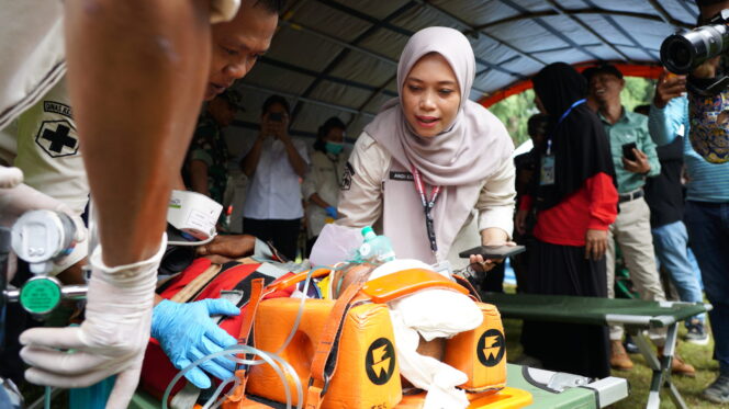 
 PT Vale Simulasi Rencana Tindak Darurat Bendungan Seri Sungai Larona di Malili