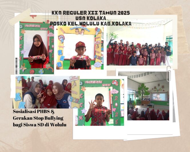 
 Membangun Karakter Sejak Dini, KKN USN Kolaka Beri Pelatihan PHBS dan Anti-Bullying di Wolulu