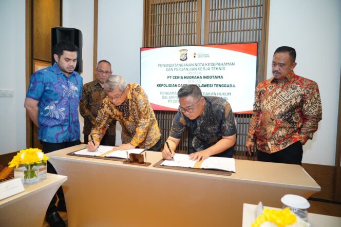 
 Wujudkan Asta Cita, PT Ceria dan Polda Sultra Teken MoU