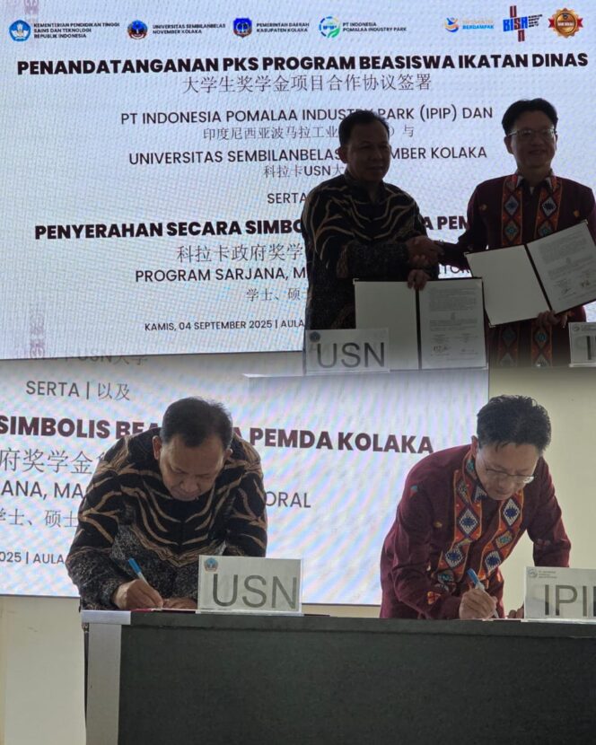 
 USN Kolaka Buka Pendaftaran Beasiswa Ikatan Dinas Kerja Sama dengan PT IPIP Tahun Akademik 2025/2026.