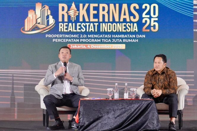 
 Rakernas REI 2025, Menteri Nusron Ajak Pelaku Industri Perumahan Tidak Lagi Manfaatkan Lahan LP2B