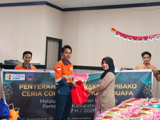 
 Dukung Kegiatan Sosial Keagamaan, PT Ceria Serahkan 1.500 Paket Sembako 