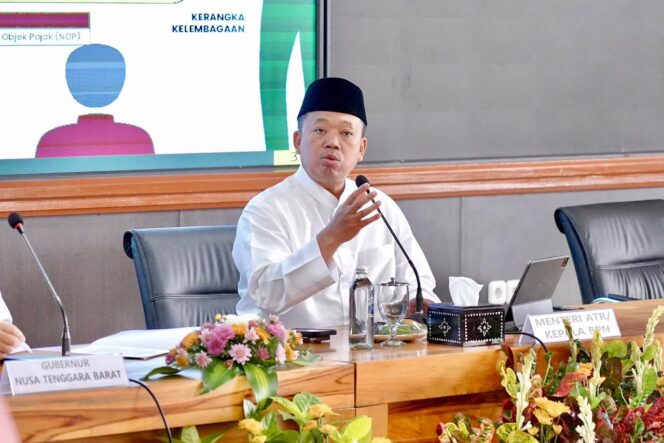 
 Hindari Potensi Konflik, Menteri Nusron Imbau Kepala Daerah dan Masyarakat Se-NTB Gotong Royong Mutakhirkan Data Pertanahan