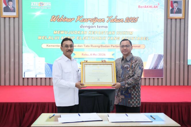 
 Kementerian ATR/BPN Raih Penghargaan dari ANRI atas Penyelamatan dan Pelestarian Arsip