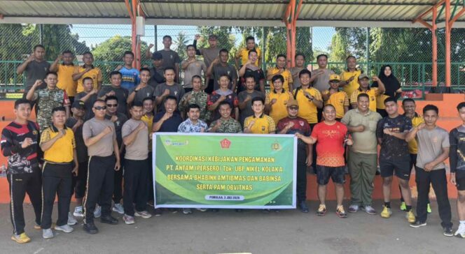 
 Merawat Sinergi Lewat Olahraga, ANTAM UBPN Kolaka Perkuat Fondasi Kemitraan dengan Aparat Keamanan