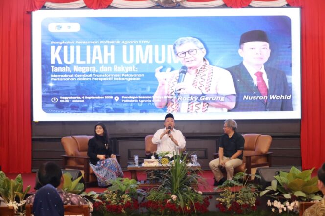
 Isi Kuliah Umum di Politeknik Agraria STPN, Rocky Gerung Ingin Taruna/i Pahami Tiga Konsep Pemaknaan Pengelolaan Tanah