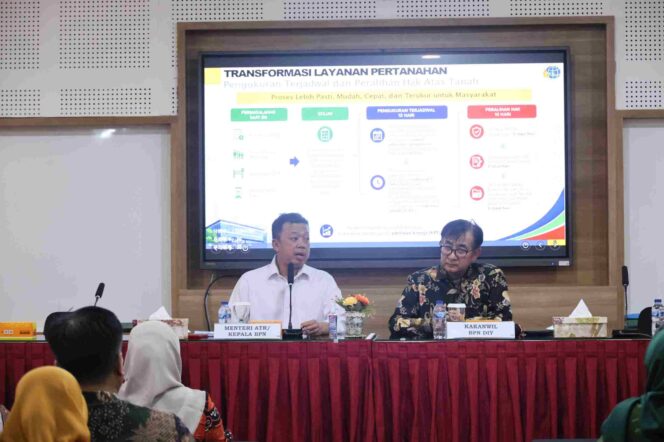 
 Kumpulkan Jajaran IPPAT dan BPKAD Se-Yogyakarta, Menteri Nusron Sosialisasikan Transformasi Layanan Pertanahan dan Organisasi